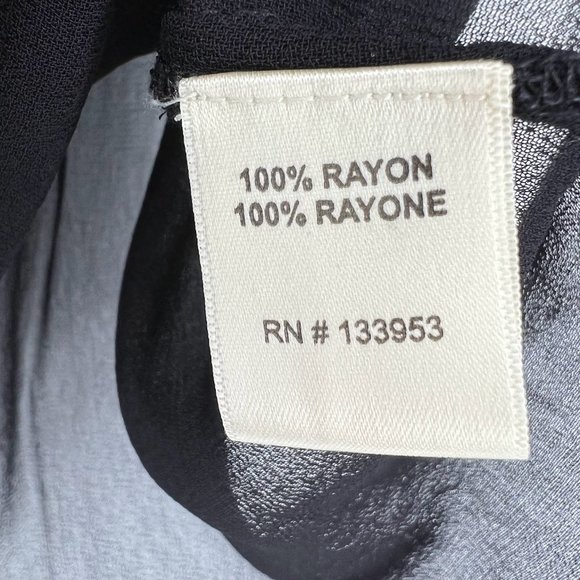 Let It Be Size Small Embroidered Floral Top Sheer Black Blouse Babydoll - Picture 6 of 8